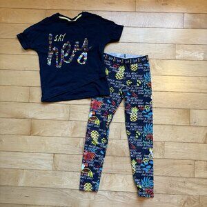 Coccodrillo - Tropical T-Shirt with Reversible Sequins and Leggings Set, size 8